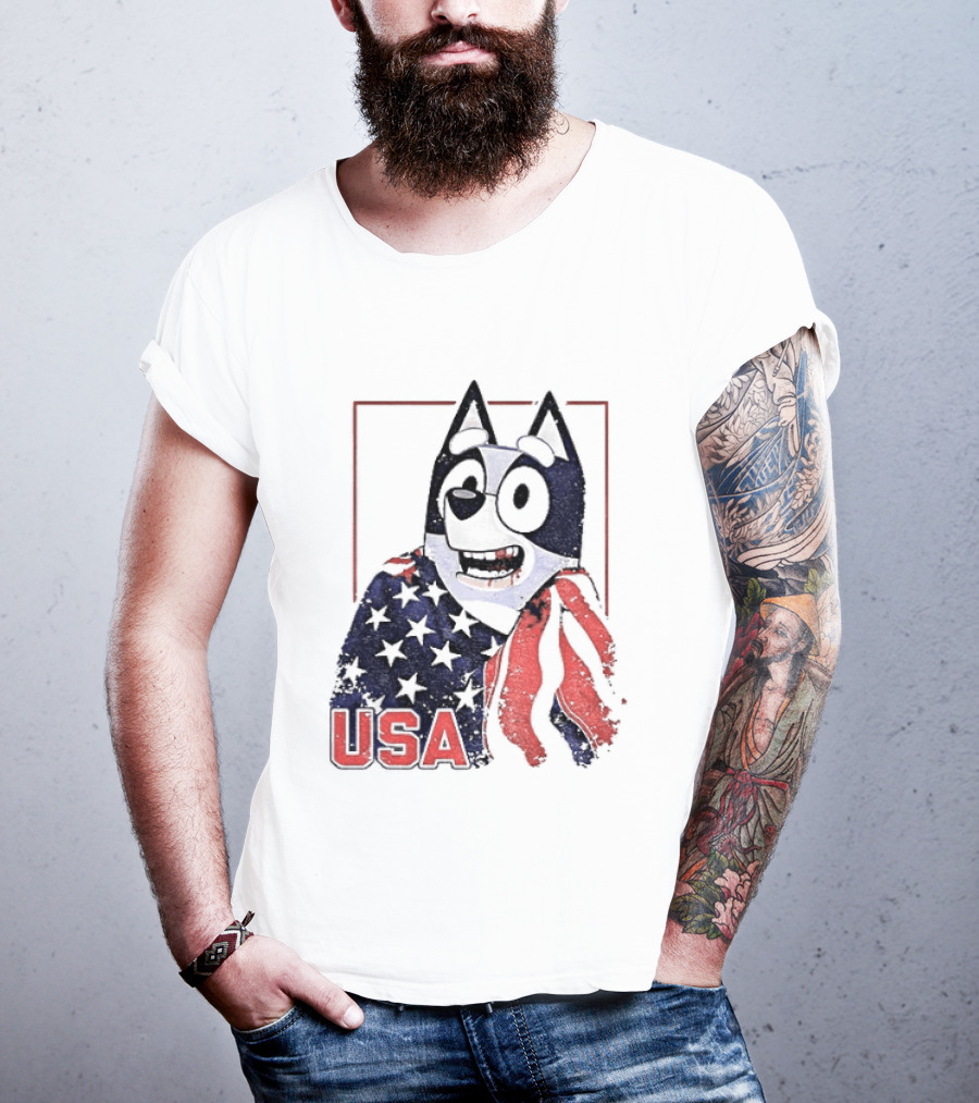 USA Bluey Hockey Jack Hughes Team Smile T-Shirt