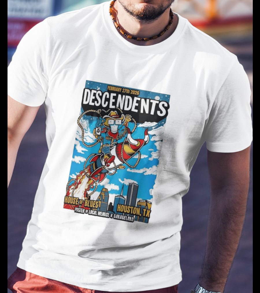 Descendents House Of Blues Houston TX February 27 2026 Rocket Cowboy T-Shirt