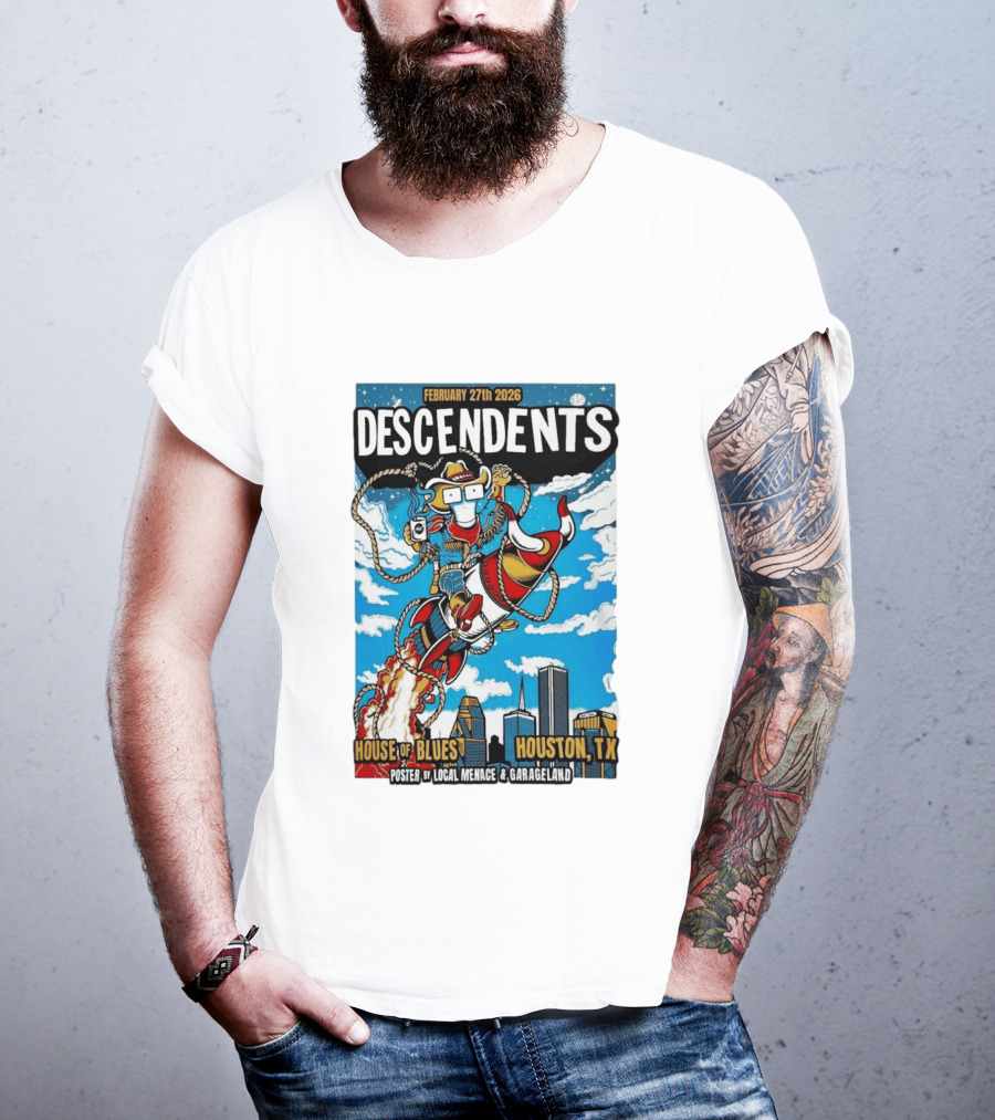 Descendents House Of Blues Houston TX February 27 2026 Rocket Cowboy T-Shirt