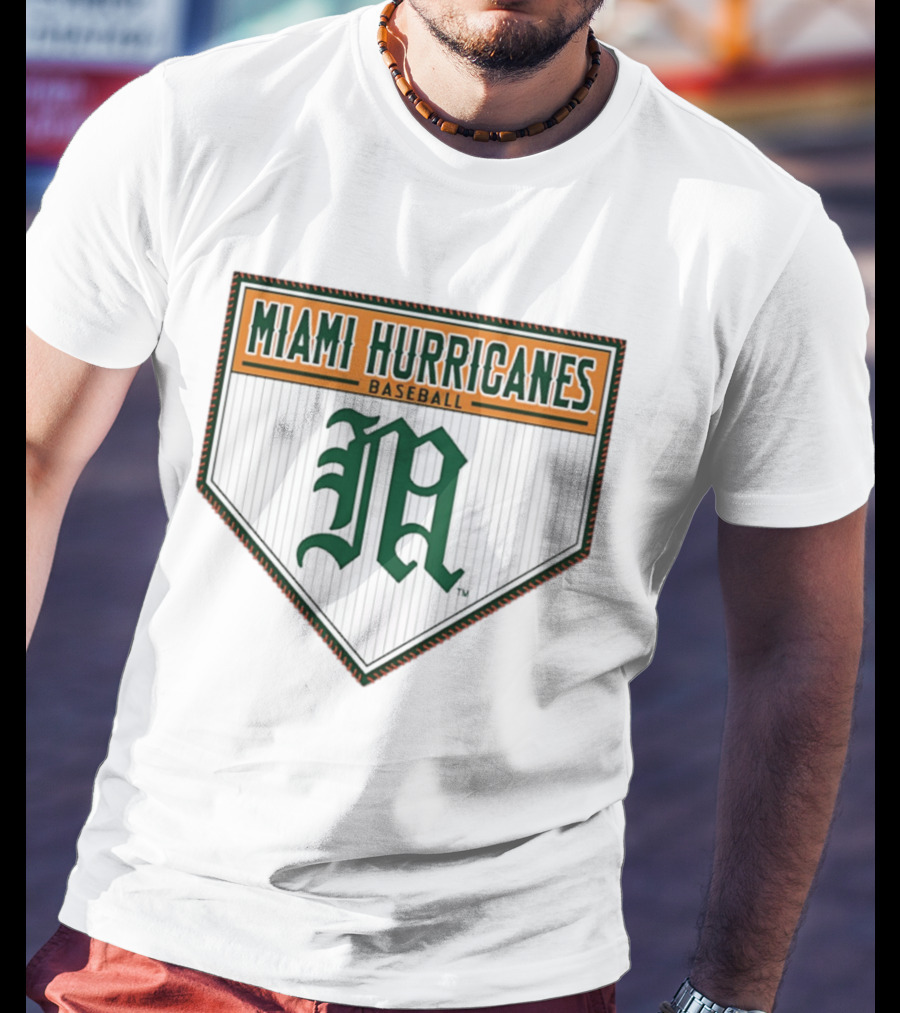 Miami Hurricanes Baseball M Home Plate T-Shirt