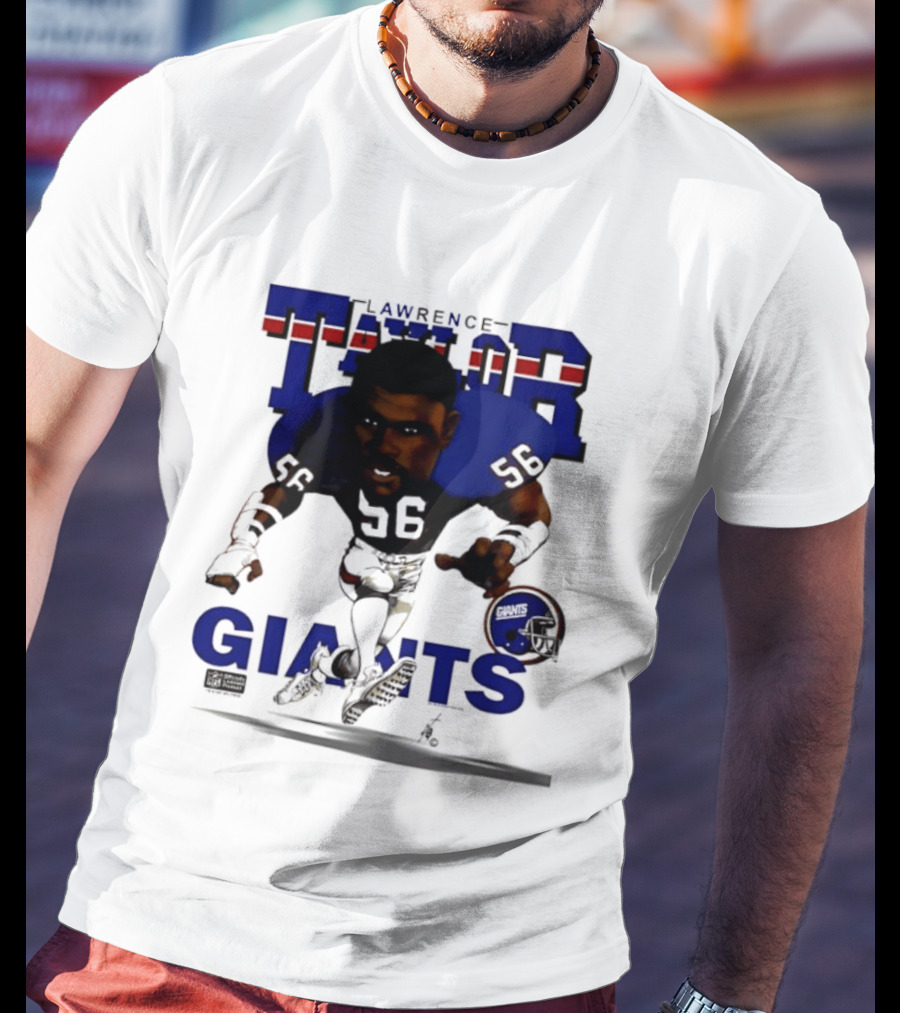 Lawrence Taylor Giants 56 New York 1987 Caricature T-Shirt