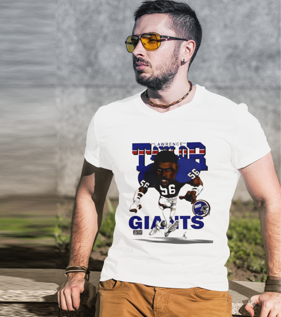 Lawrence Taylor Giants 56 New York 1987 Caricature T-Shirt