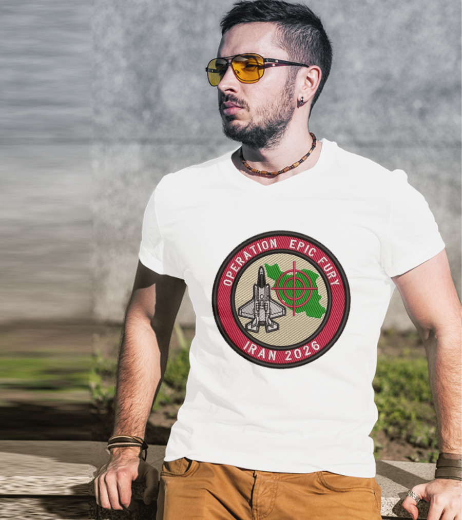 Operation Epic Fury Iran 2026 Fighter Jet Target Patch T-Shirt