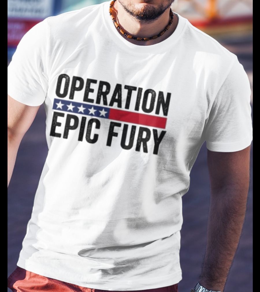 Operation Epic Fury US Iran Five Star Patriot Banner T-Shirt