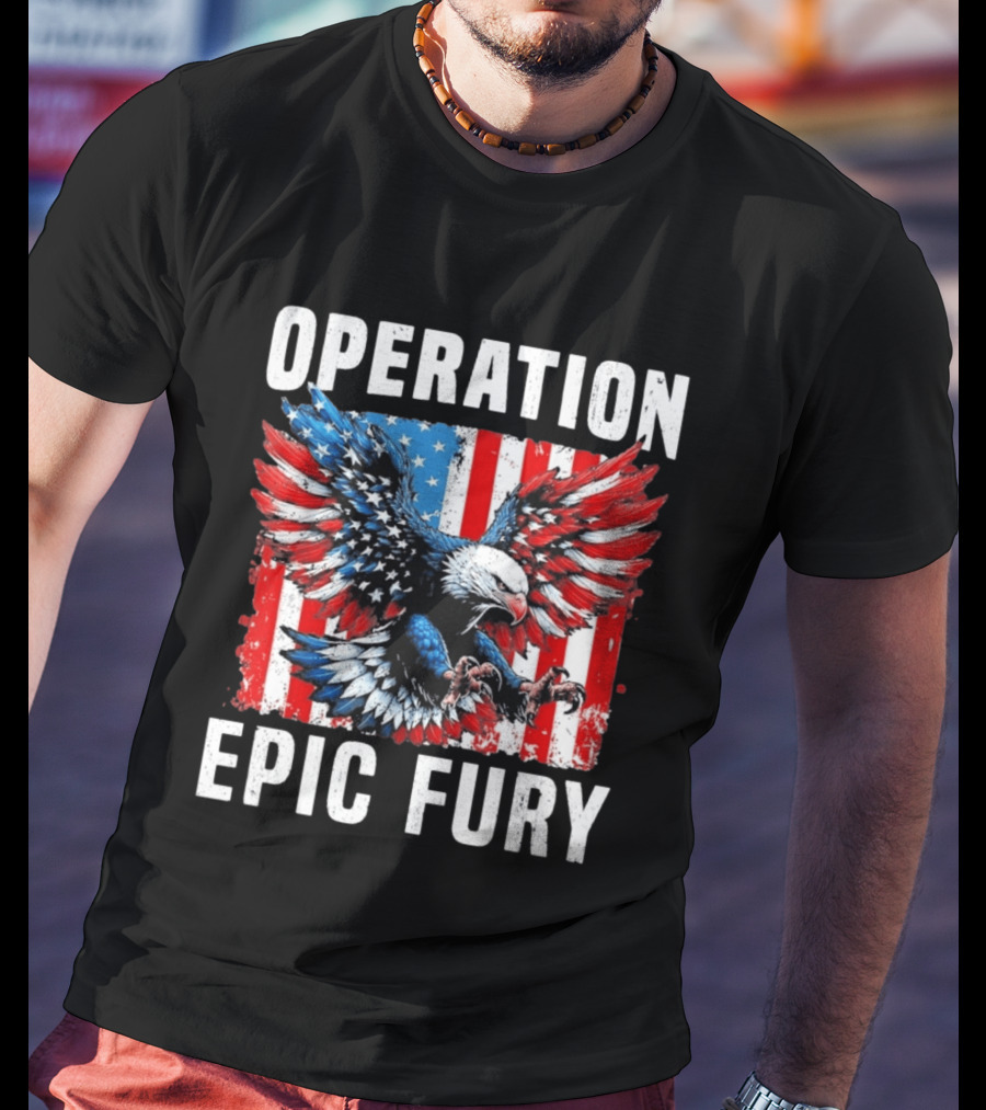 Operation Epic Fury American Flag Eagle Wings Patriotic T-Shirt