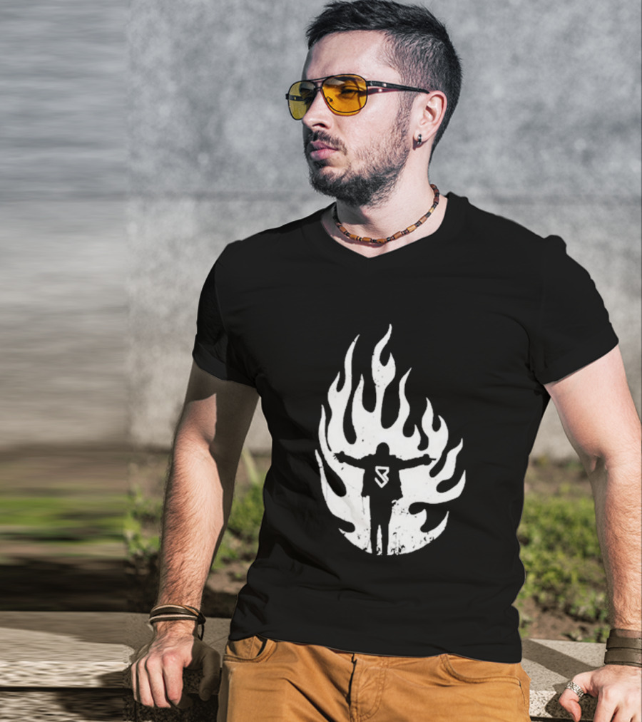 Seth Rollins SR Logo Flames WWE Fire T-Shirt