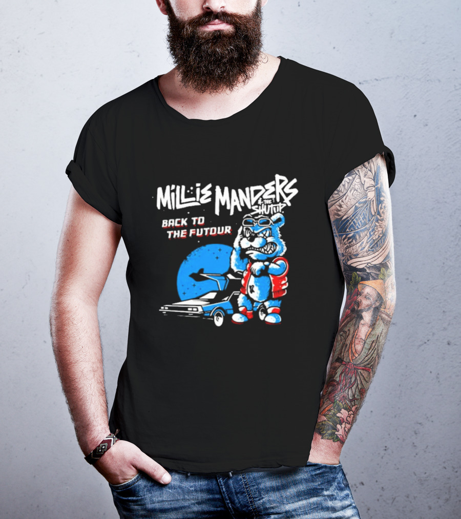 Millie Manders And The Shutup Back To The Futour Retro Cartoon Character And Car T-Shirt