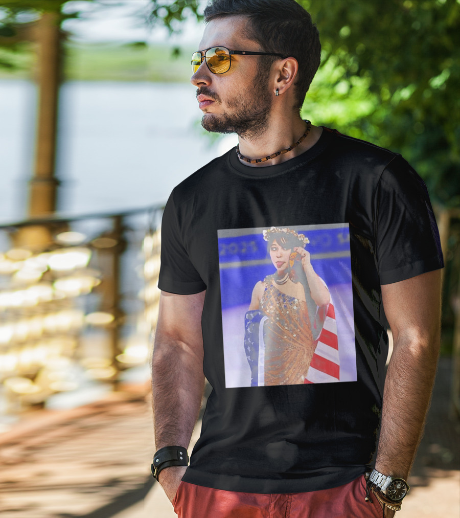Alysa Liu Gold Medal USA Team Celebration With American Flag T-Shirt