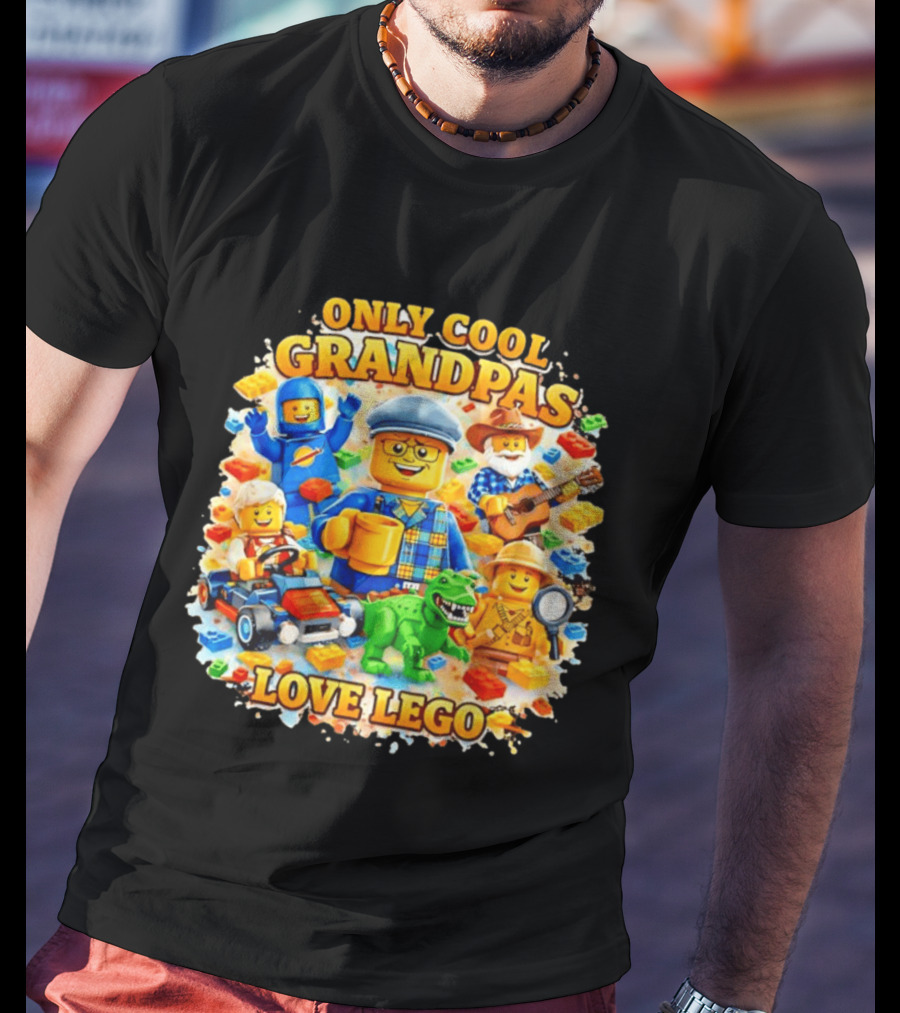 Only Cool Grandpas Love Lego With Fun Characters And Playful Themes T-Shirt
