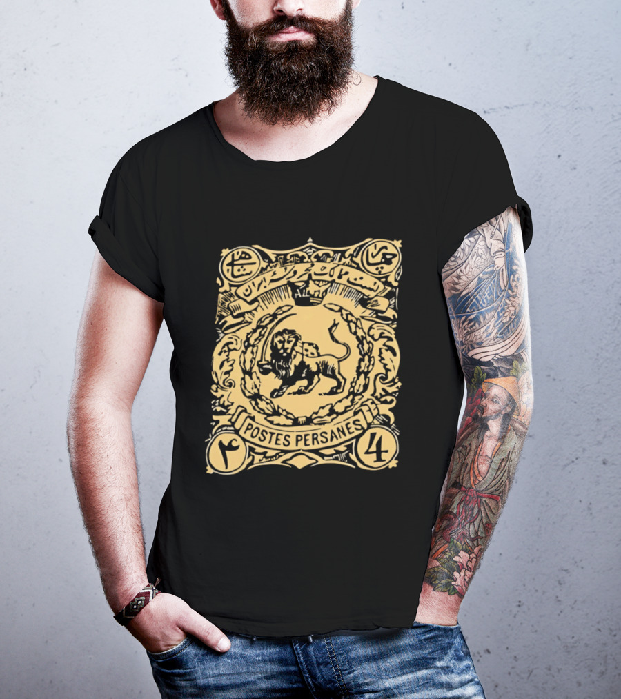Postes Persanes Persian Lion Stamp Heritage T-Shirt