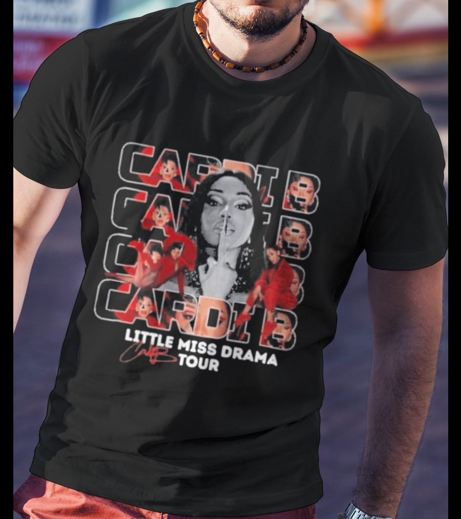 Cardi B Little Miss Drama Tour 2026 Red Glamour T-Shirt