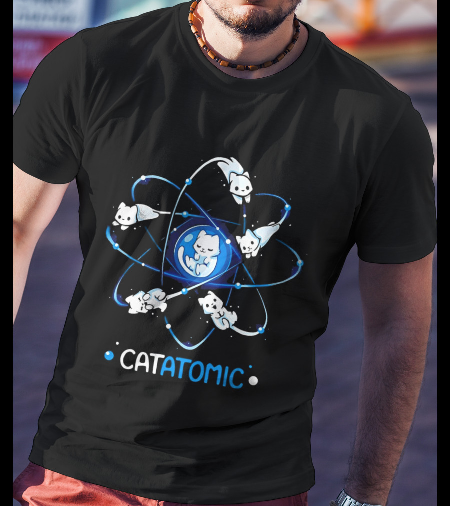 Catatomic Cats In Atomic Structure With Orbiting Kittens T-Shirt