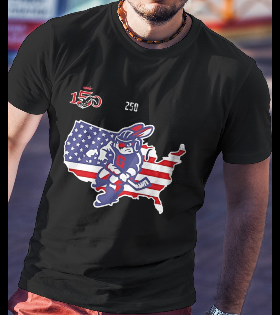 Greenville Swamp Rabbits 2026 Military Appreciation USA Map Anniversary 150 T-Shirt
