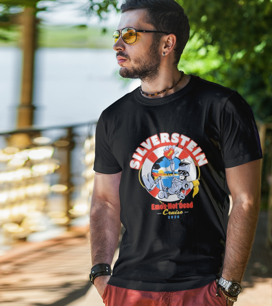 Silverstein Emo's Not Dead Cruise 2026 Lifebuoy And Ocean Waves T-Shirt