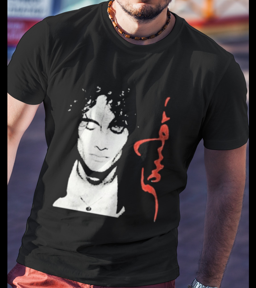 Sombr Facecard Tea Abstract Monochrome Red Accents T-Shirt
