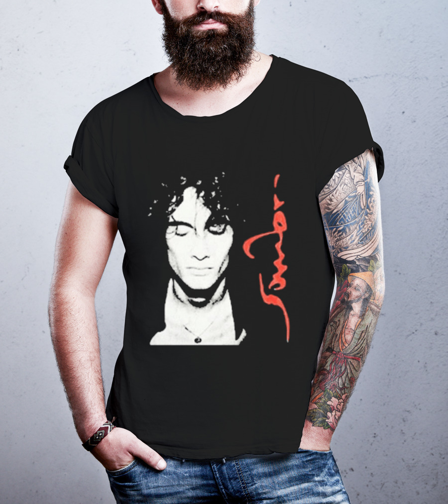 Sombr Facecard Tea Abstract Monochrome Red Accents T-Shirt