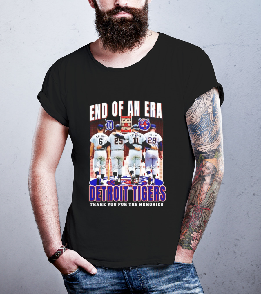 End Of An Era Kaline Cash Freehan Lolich Detroit Tigers Thank You For The Memories T-Shirt