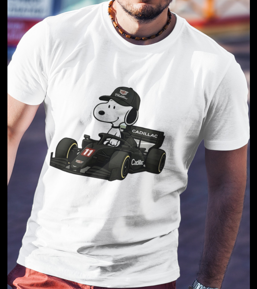 Cadillac Snoopy Formula 1 Racing Car With Number 11 T-Shirt
