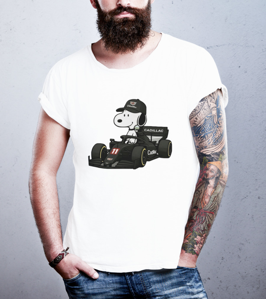 Cadillac Snoopy Formula 1 Racing Car With Number 11 T-Shirt