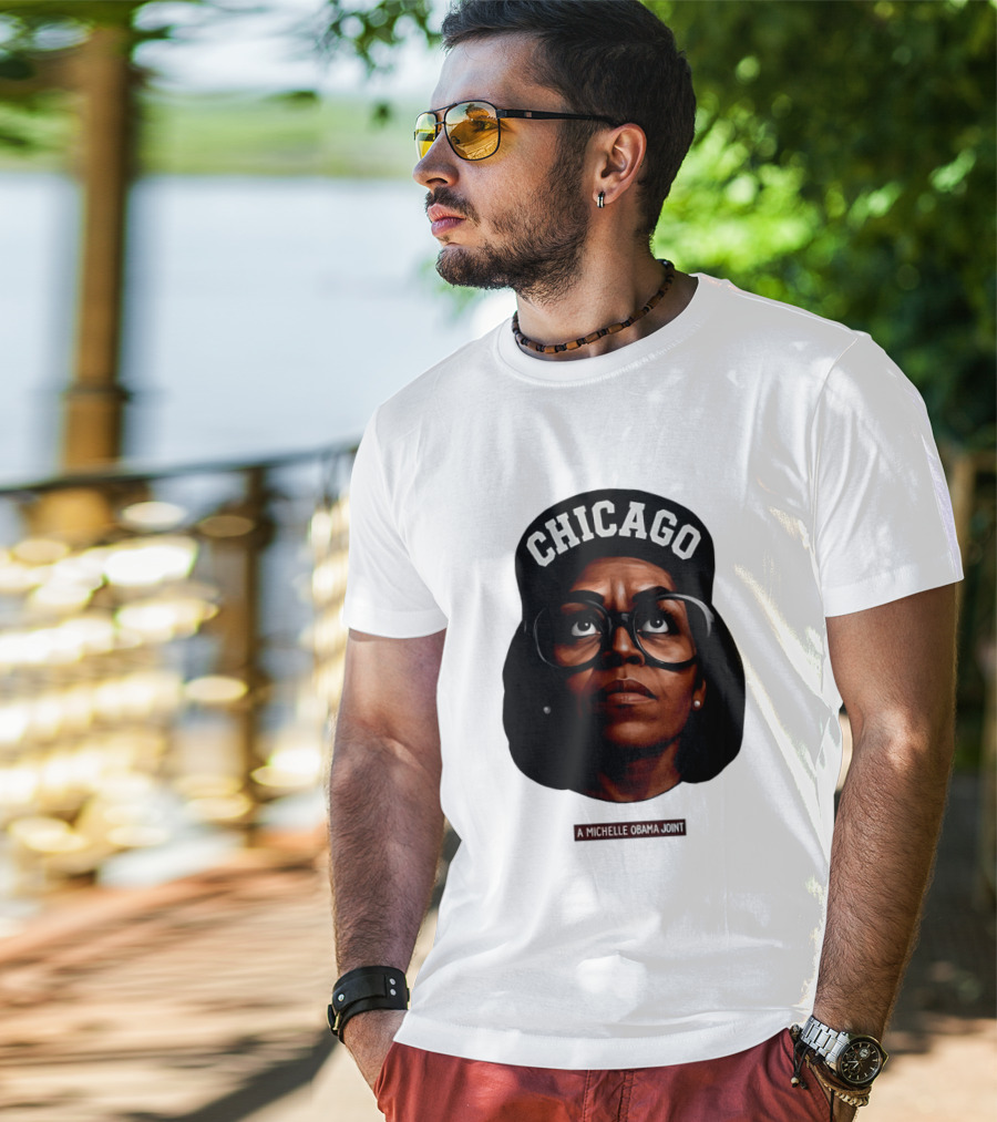 Chicago Michelle Obama Joint Big Face T-Shirt