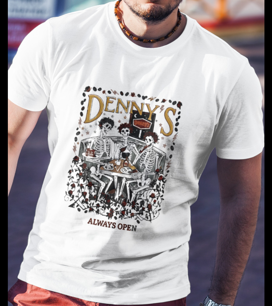 Denny's Grateful Dead Skeletons Always Open T-Shirt