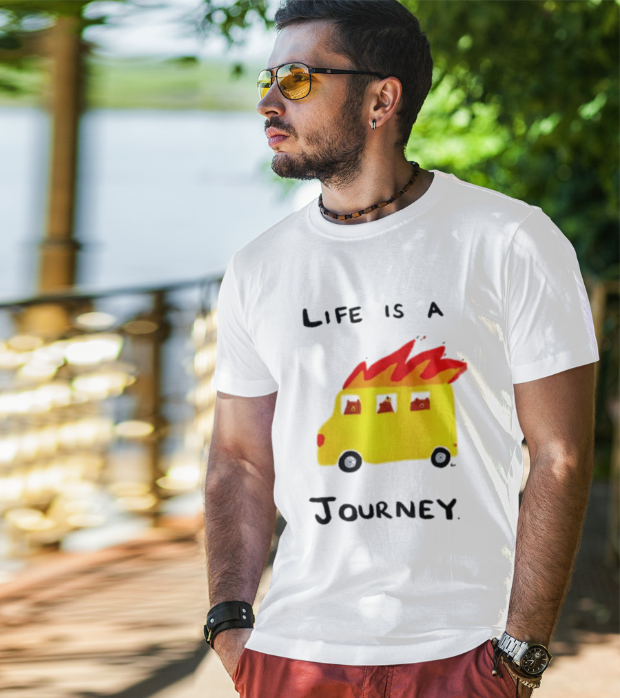 Billy Murphy Life Is A Journey Flaming Bus Adventure T-Shirt