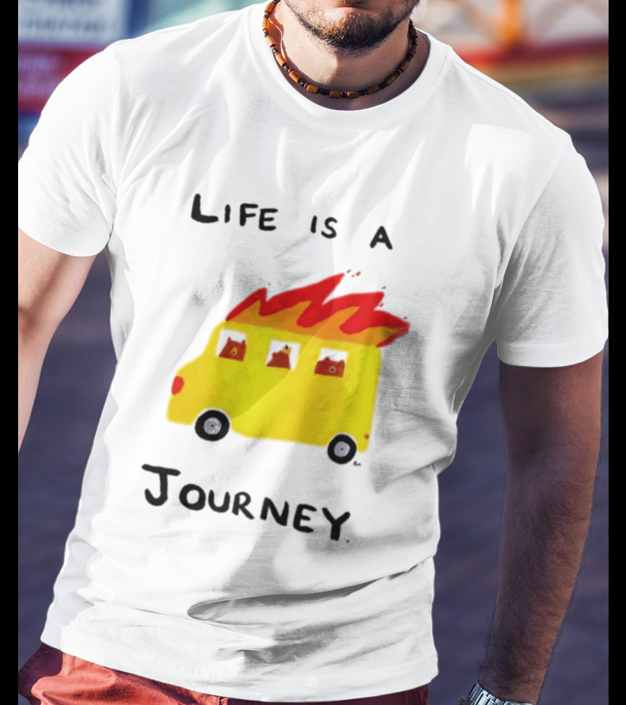Billy Murphy Life Is A Journey Flaming Bus Adventure T-Shirt