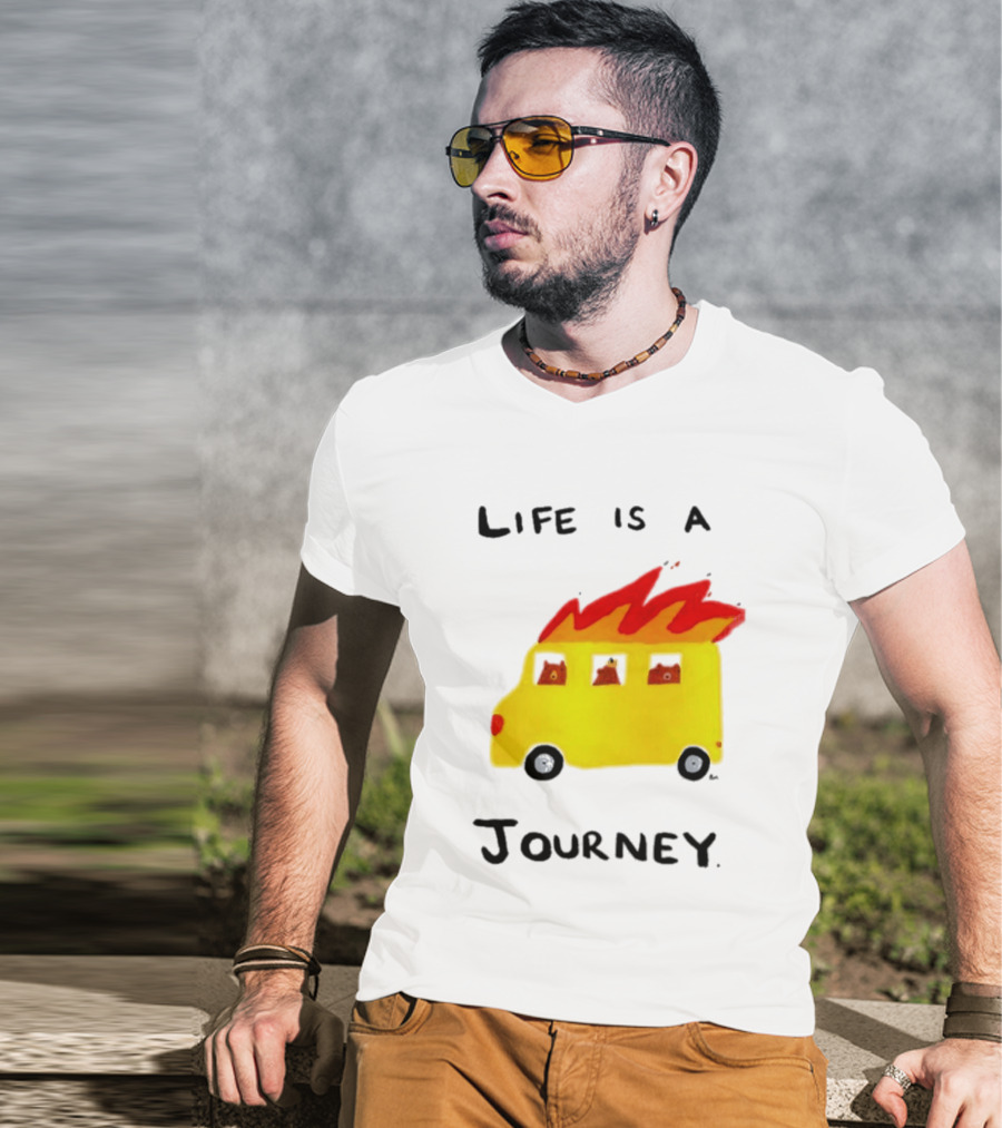 Billy Murphy Life Is A Journey Flaming Bus Adventure T-Shirt