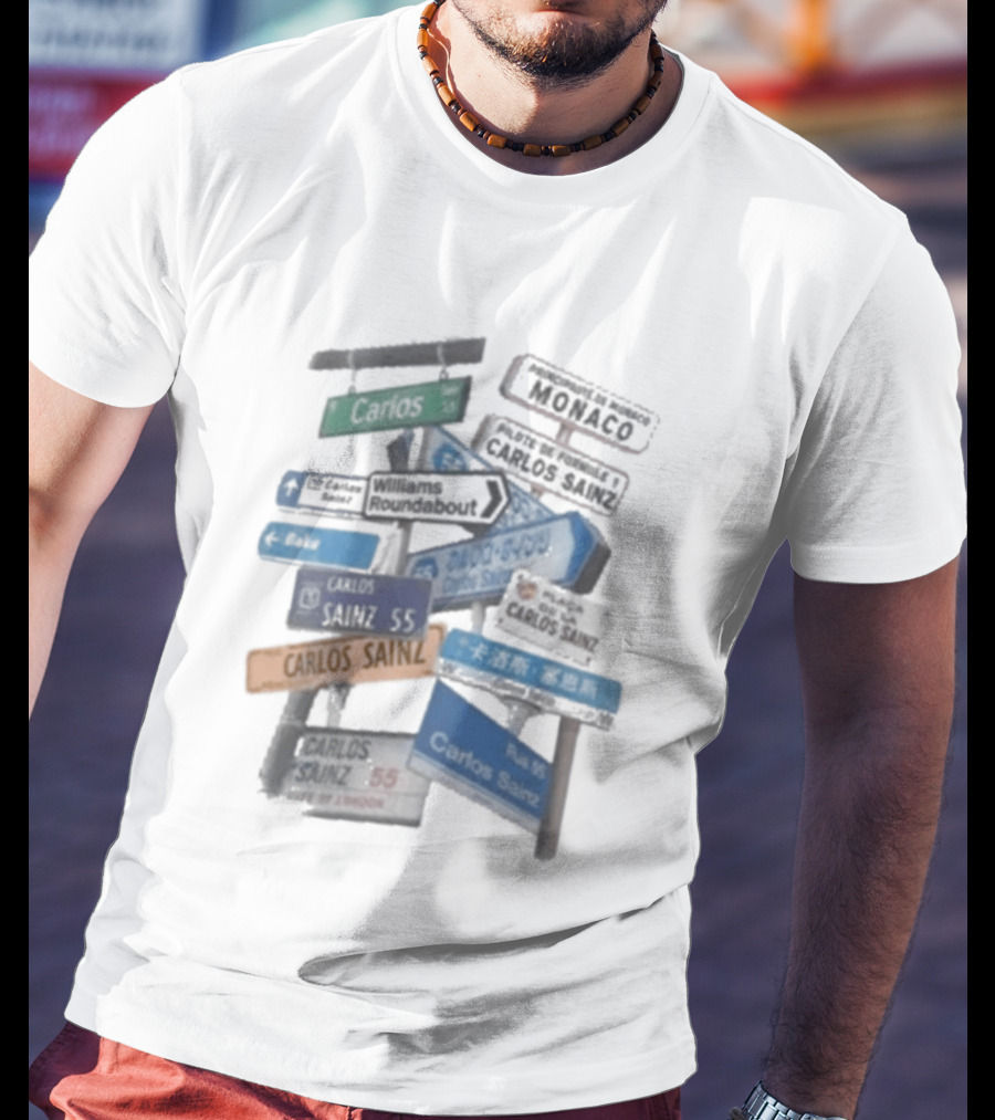 Carlos Sainz Signs Circuit Racing Directions Formula 1 Pilgrimage T-Shirt