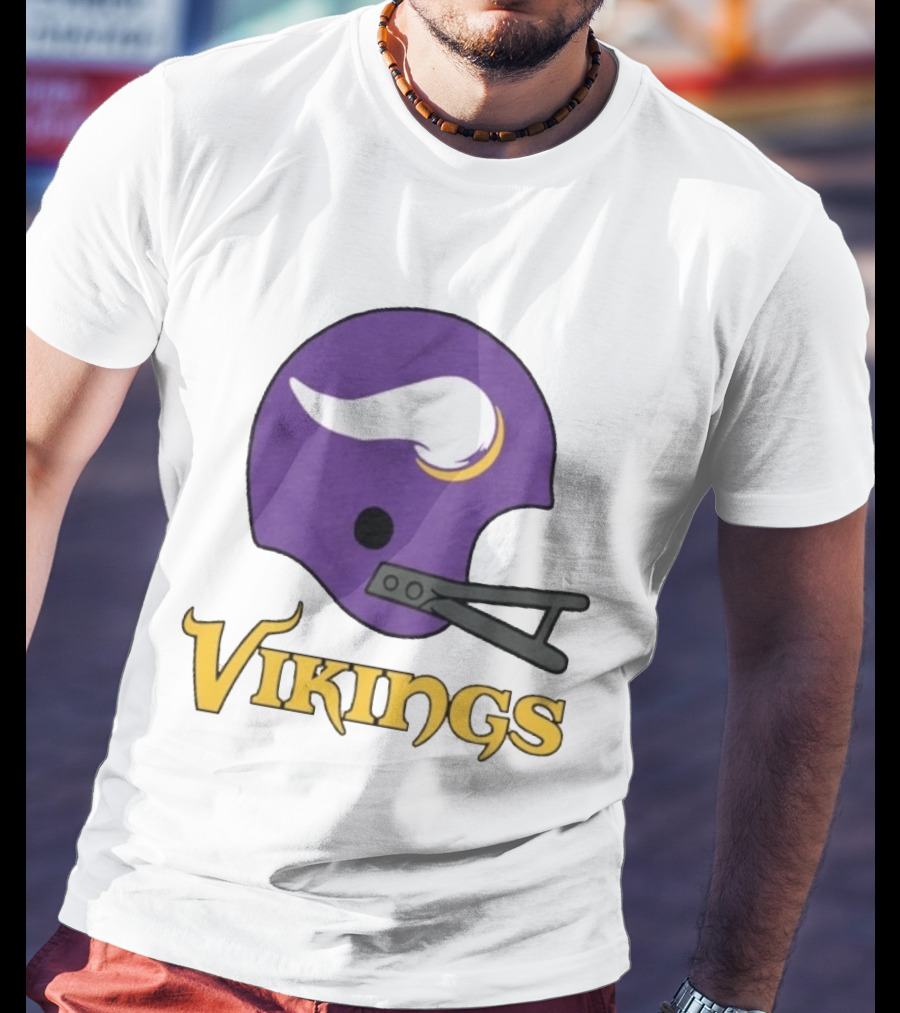 Vikings Minnesota Big Helmet Purple Football Team T-Shirt
