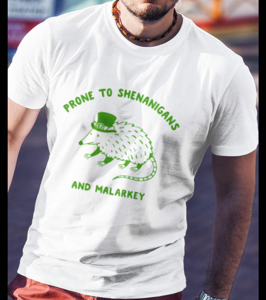 Prone To Shenanigans And Malarkey Opossum With Top Hat T-Shirt
