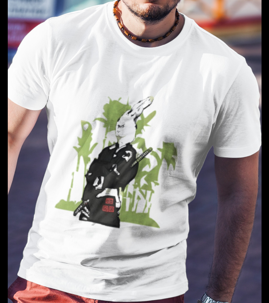 Samurai Rabbit Jeremy Peep Show Bamboo Warrior T-Shirt