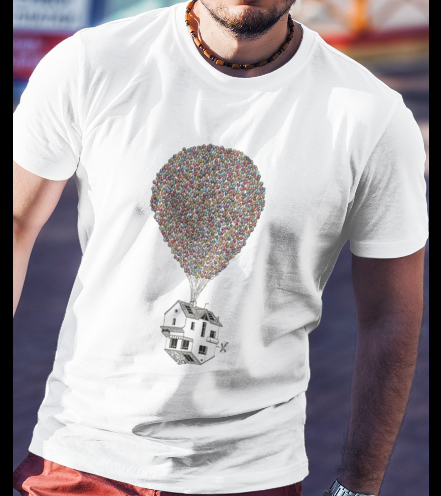 Wituka Houside Down Balloons House Uplift T-Shirt