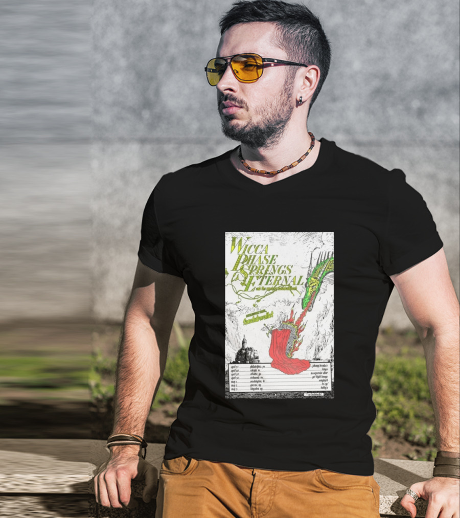 Wicca Phase Springs Eternal Tour 2026 With Fantasy Dragon Illustration And Tour Dates T-Shirt