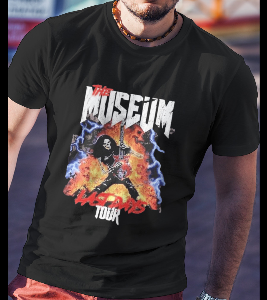 The Museum Last Days Tour Rock Star Electric Guitar Flames T-Shirt