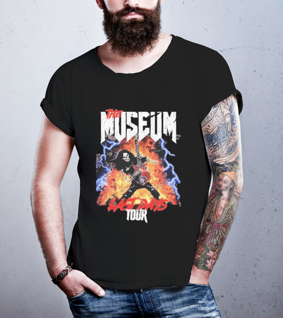 The Museum Last Days Tour Rock Star Electric Guitar Flames T-Shirt