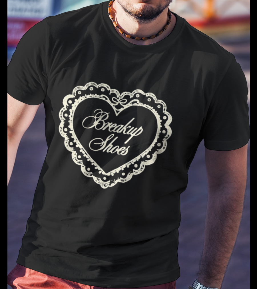 Breakup Shoes Heart Lace Romantic Motif T-Shirt