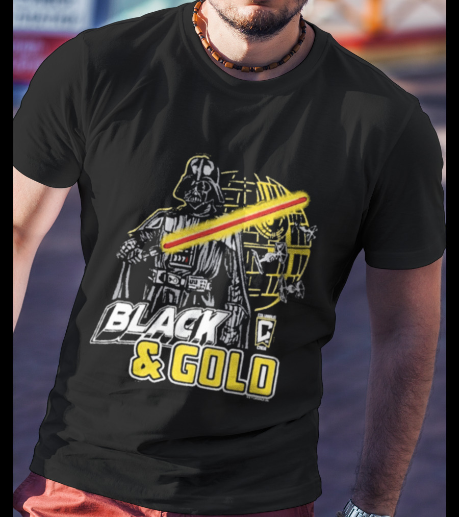 Columbus Crew Star Wars Darth Vader Black Gold T-Shirt
