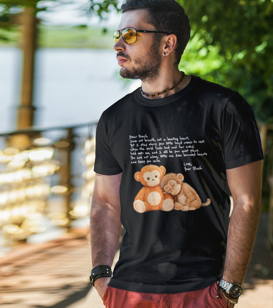 Dear Punch Heartfelt Monkey Companions Poem And Plush Toy T-Shirt