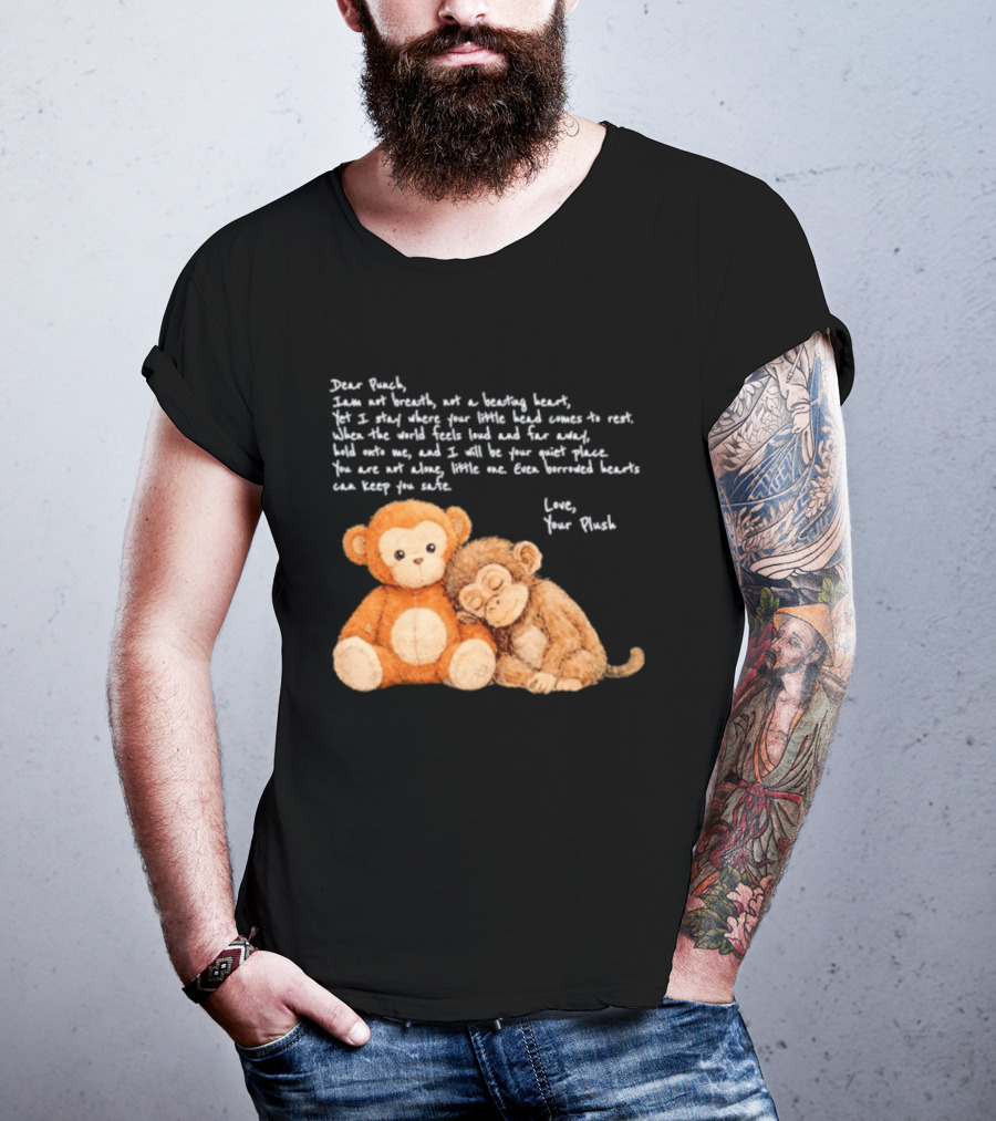 Dear Punch Heartfelt Monkey Companions Poem And Plush Toy T-Shirt