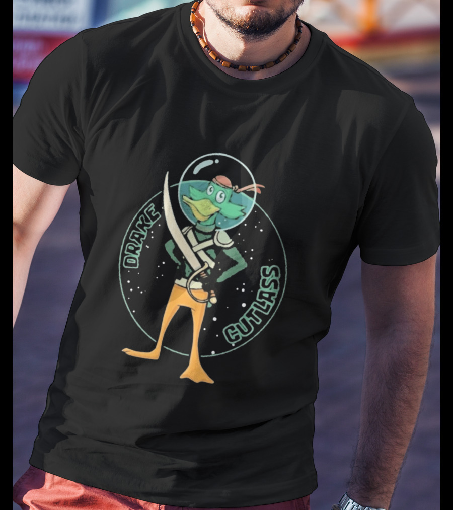 Drake Cutlass Duck Sword Space Adventure T-Shirt