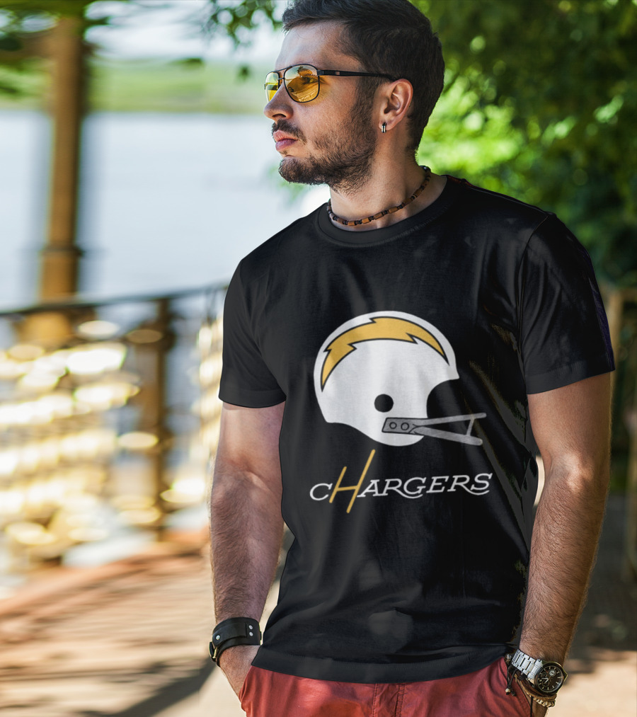 Los Angeles Chargers Big Helmet Football Team T-Shirt