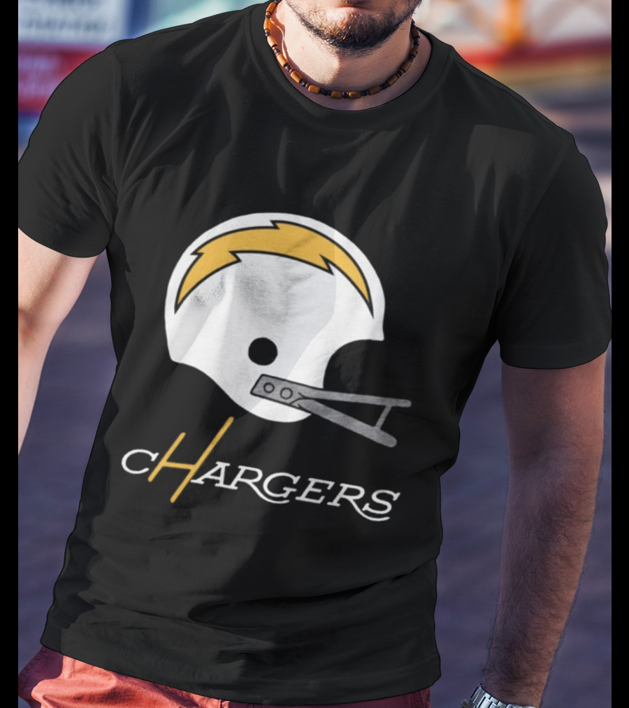 Los Angeles Chargers Big Helmet Football Team T-Shirt
