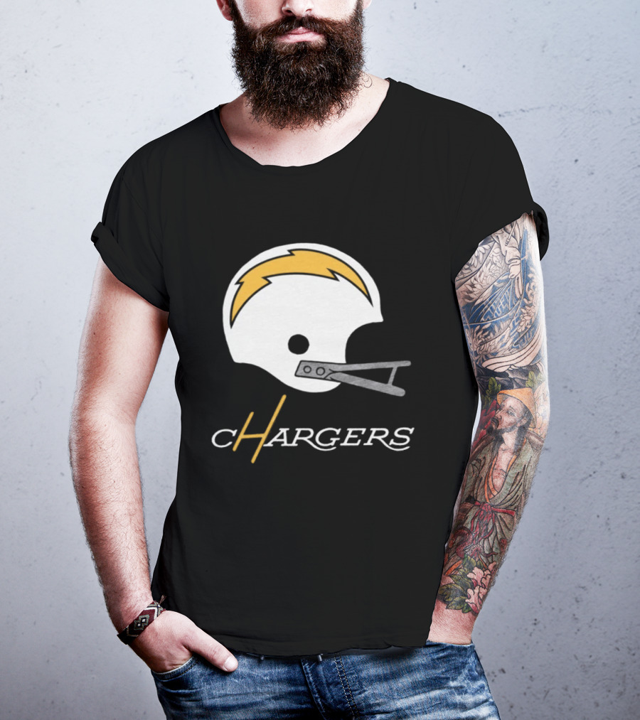Los Angeles Chargers Big Helmet Football Team T-Shirt