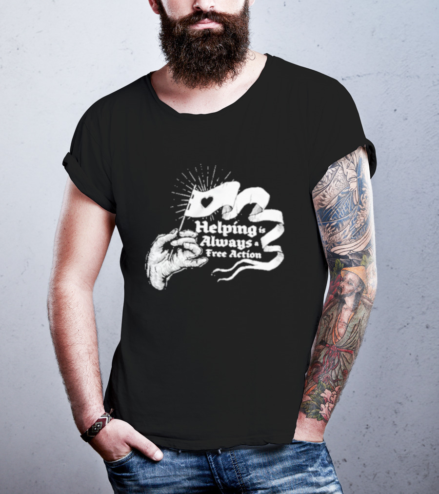 Mcelroy Helping Always Free Action Heart Banner Radiant T-Shirt