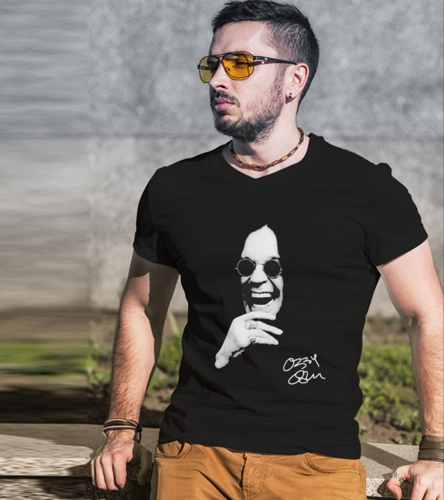 Ozzy Osbourne 1948 2025 Immortal Rest In Peace Rock Legend Signature Image T-Shirt