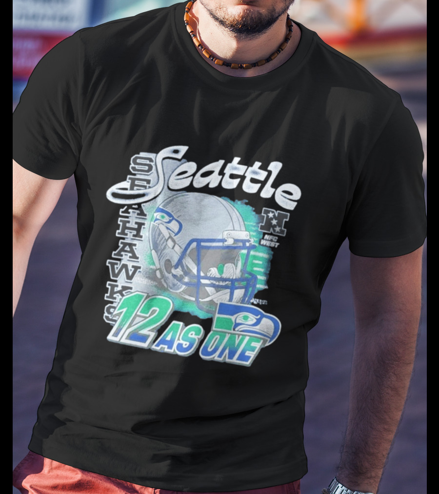 Seattle Seahawks Helmet 12 As One NFC West T-Shirt