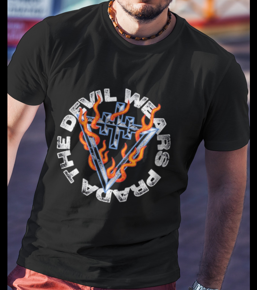 The Devil Wears Prada Flame Cross And V Fiery T-Shirt