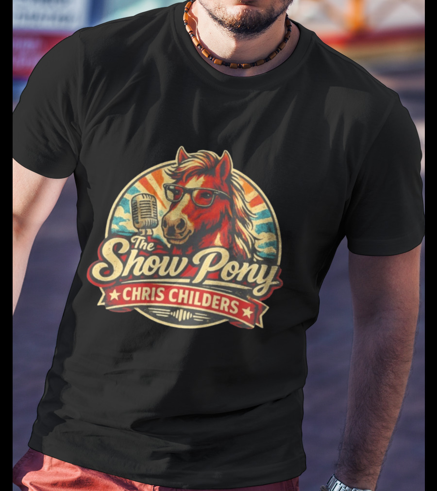 The Show Pony Chris Childers Retro Cartoon Microphone T-Shirt