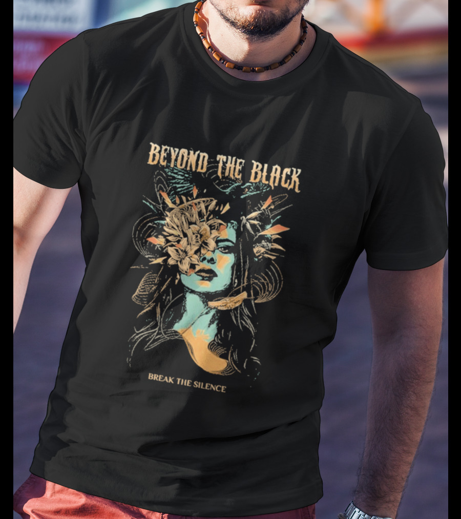 Beyond The Black Break The Silence Head Exploding Floral T-Shirt